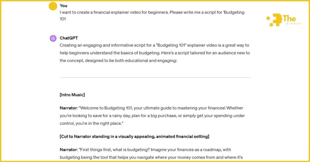 Financial Explainer Videos Using AI - Crafting Your Script with AI